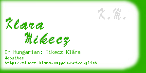 klara mikecz business card